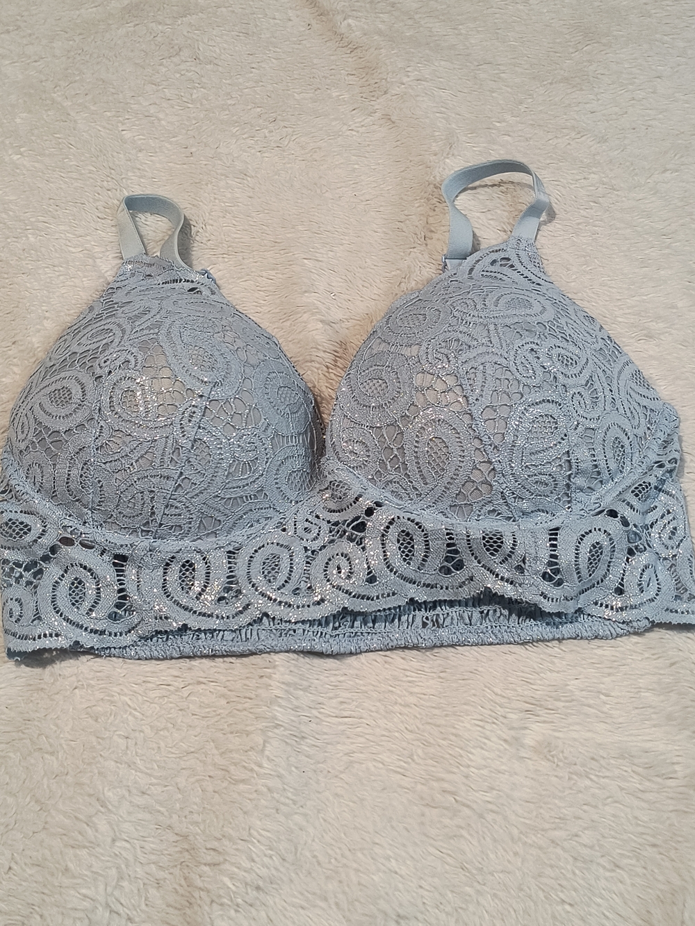 PINK Victoria's Secret Powder Blue Lace Bralette